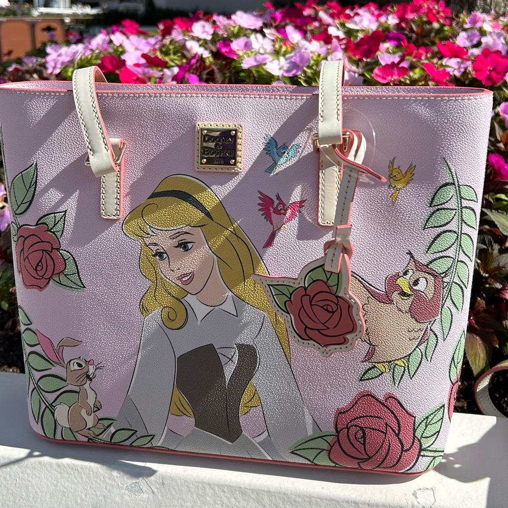 2024 Disney Dooney & Bourke Sleeping Beauty Aurora 65th Anniversary Tote Bag.